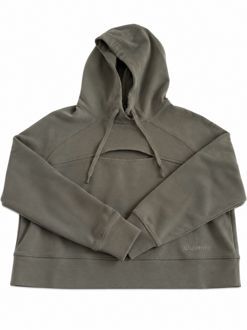 lululemon athletica Olive Green Hooded Cutout Pullover